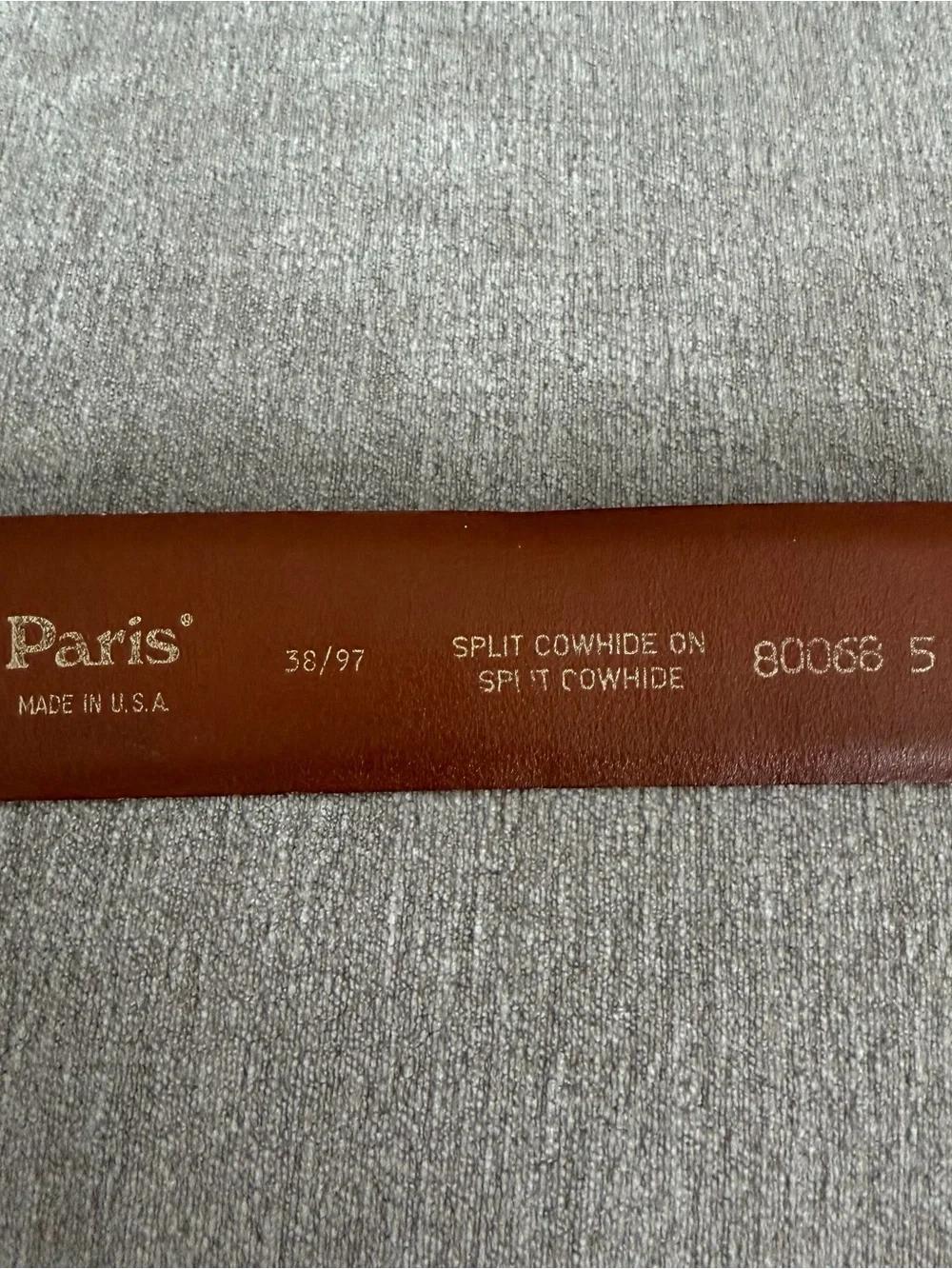Vintage Paris Leather Belt BPOE Elks Lodge Brass Buckle Mens Sz 38 Brown USA Mad
